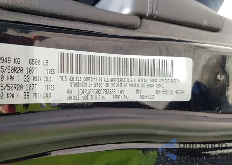 2019 Jeep Grand Cherokee Altitude 4X2 from USA, damaged, VIN 1C4RJEAG0KC792326